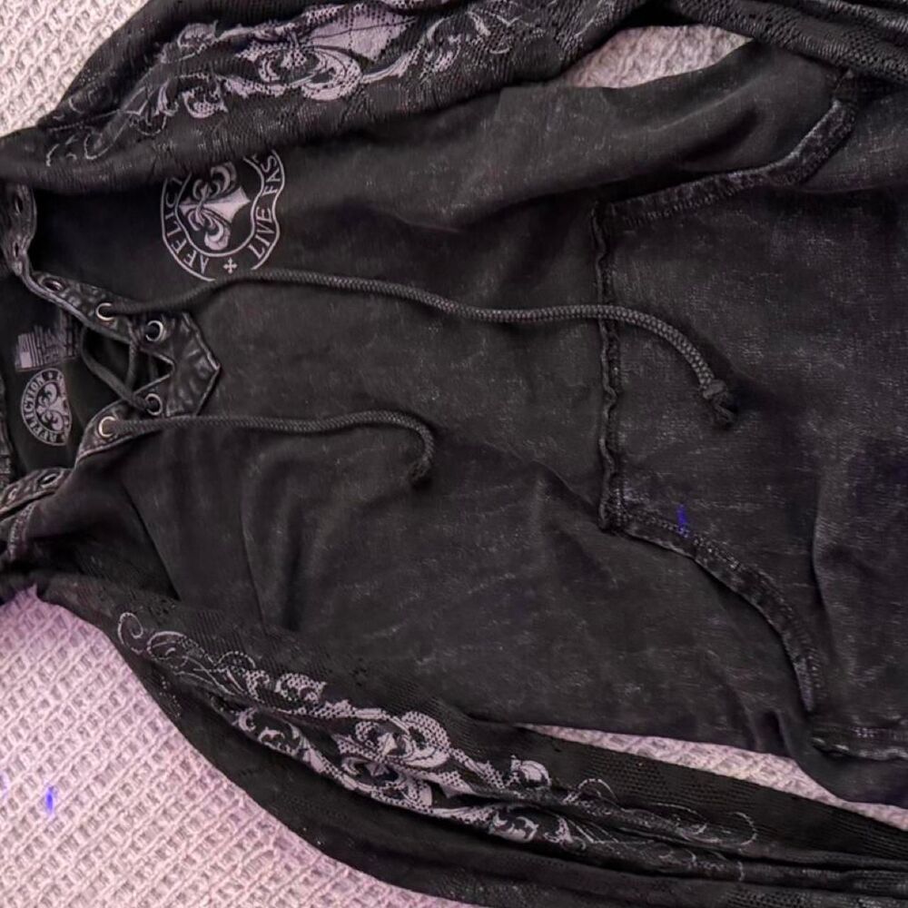Affliction Women's Black Hoodie - Picture 3 of 8